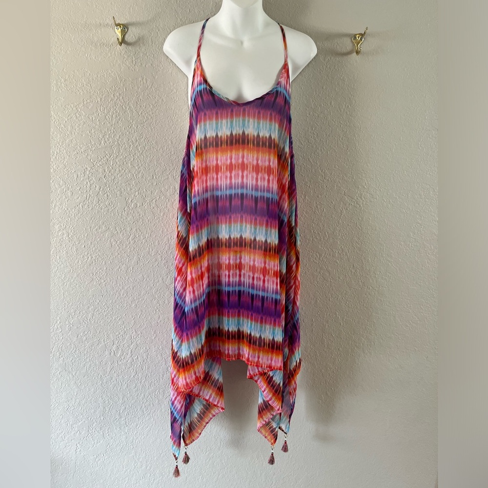 Bleu Rod Beattie Multicolor Striped Swim Coverup